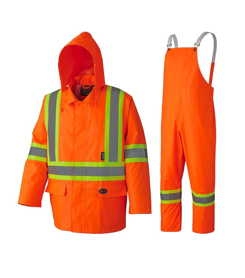 Pionner Waterproof High-Visibility Two-Piece Suit (Jacket + Bib Overalls) 1