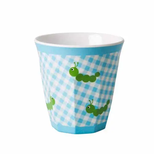 Rice Melamine Kids Cup – Blue Caterpillar Theme 1