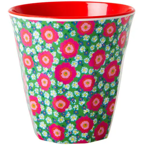 Rice Melamine Kids Cup – Peonies Pink Design 1