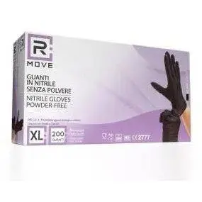 Rmove Black Nitrile Medical Gloves – Powder-Free, Extra-Large, 200-Piece Box 1