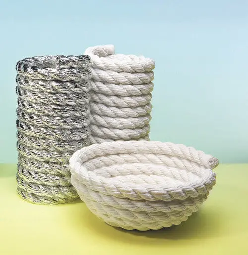 Rope Coil Vase – Matte White Finish By Areaware 1
