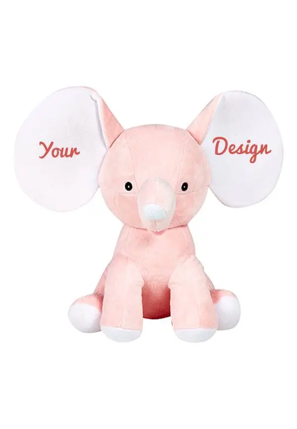 Rose Pink Elephant Plush With Floppy Ears 1
