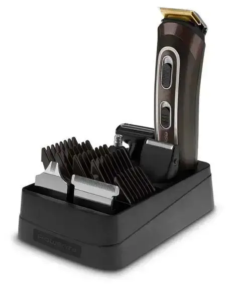 Rowenta Trim & Style 12-In-1 Cordless Hair Trimmer – Rotating Precision Grooming Kit In Black And Brown 1