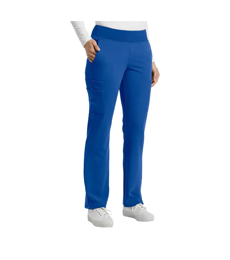 Royal Yoga-Style Uniform Pant – White Cross 1