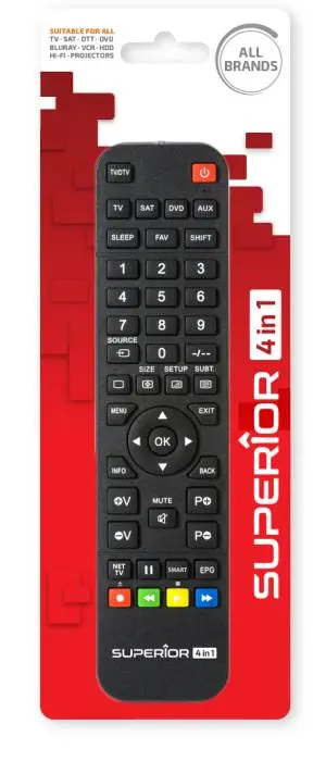 Superior 4-In-1 Universal Remote Control With Backlit Buttons 1