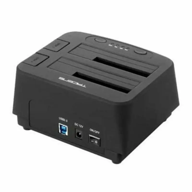 Tacens Portum Duo 2 Dual-Bay Sata Docking Station – Usb 3.0, Supports 2.5" & 3.5" Drives, Black 1