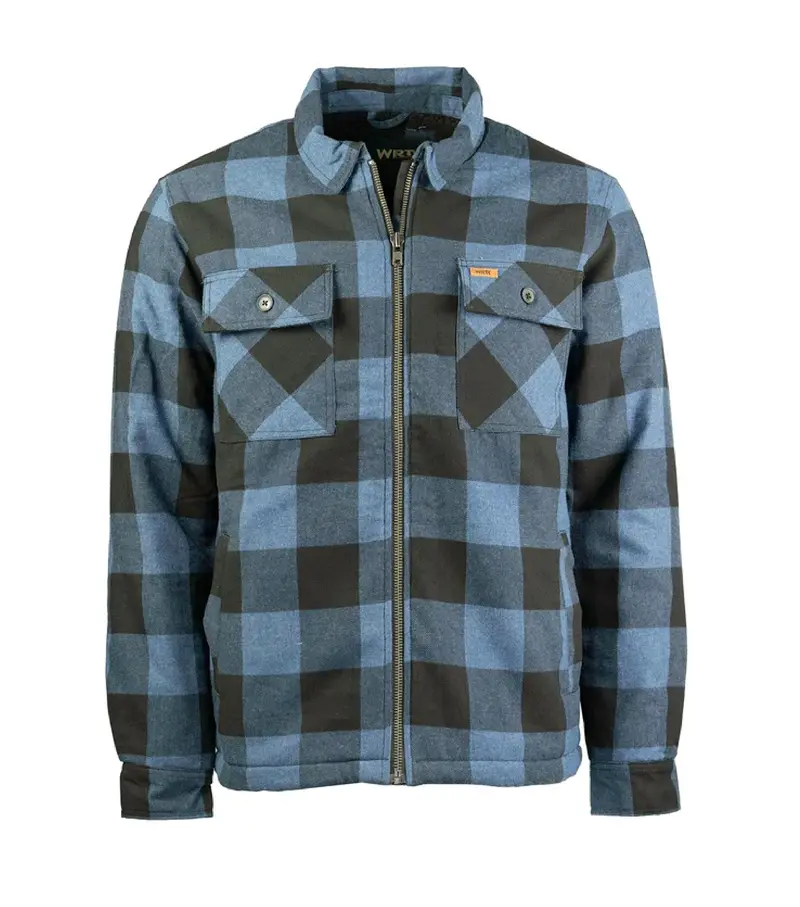Task Blue Zip-Front Flannel Jacket With Sherpa Lining 1