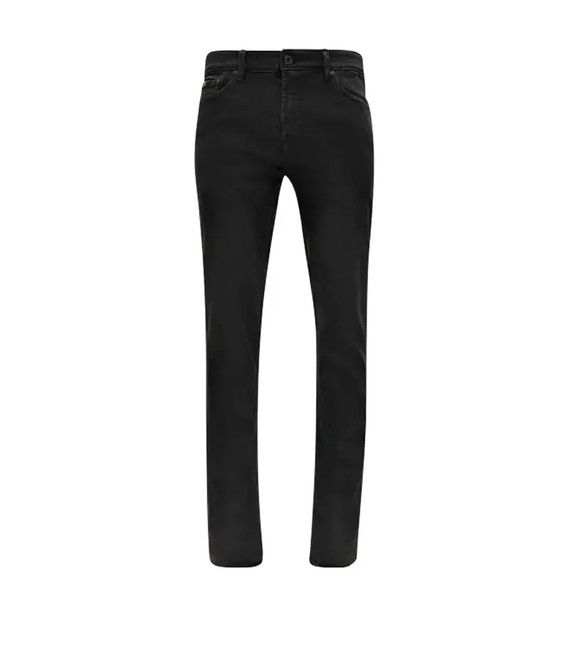 Task Men’S Black Slim-Fit Knit Denim Jeans 1