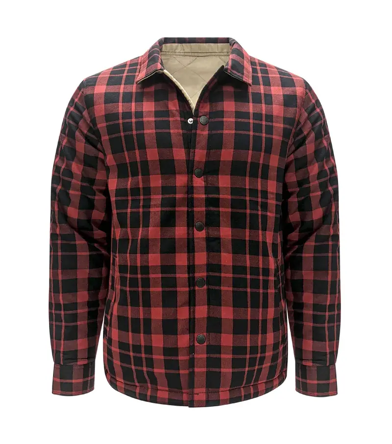 Task Reversible Red Snap-Front Flannel Jacket 1