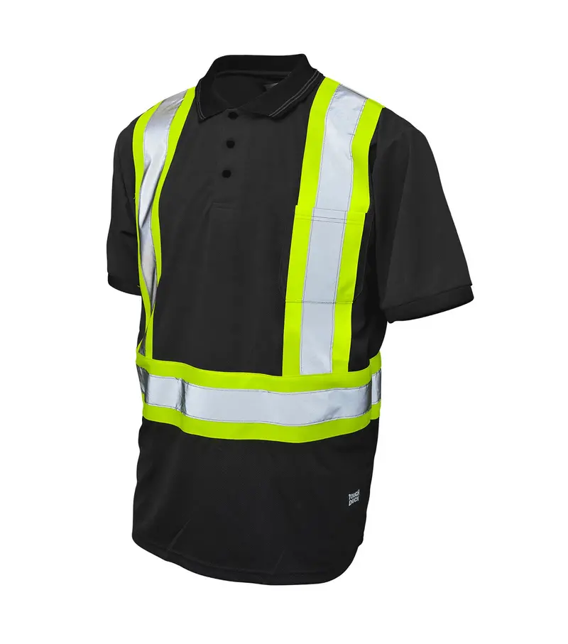 Tough Duck Black Short-Sleeve Safety Polo 1