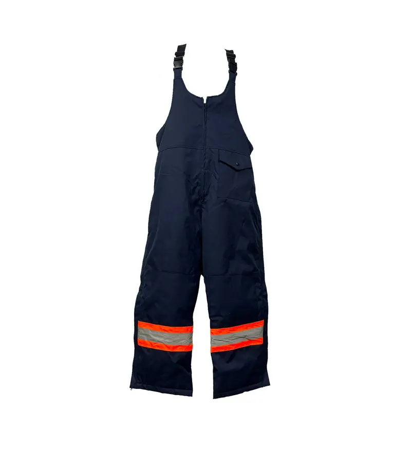 Waterproof Navy Work Trousers With Reflective Orange Stripes – Blazer 1