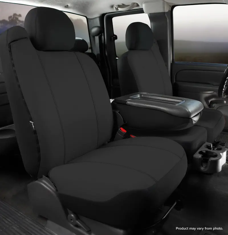 Fia Sp80 Series Seat Protector – Black-Taupe Poly-Cotton Front Cover With Custom Fit 1