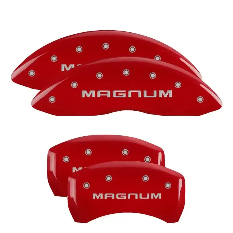 Mgp Engraved Caliper Covers – Front & Rear, Truck Red Finish With Silver Accent 1