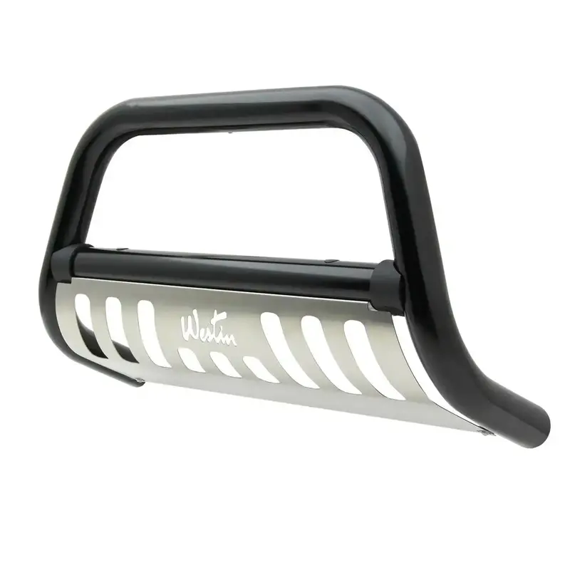 Westin Ultimate Bull Bar – 2.5-Inch Black Powder-Coated Steel With Stainless Steel Skid Plate (Model 33-1935) 1